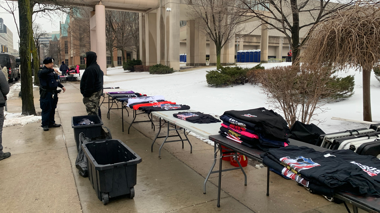 Photos: Trump supporters line up hours ahead of tonight's rally