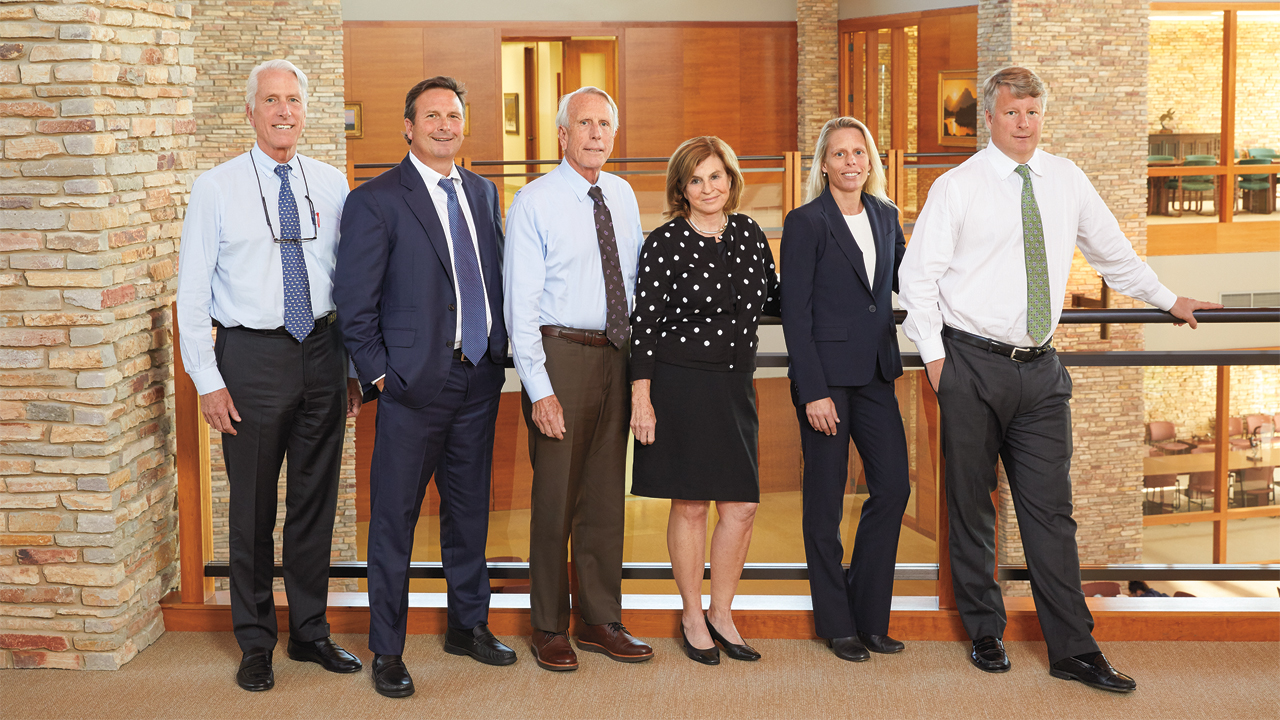 Steve Uihlein, vice president; Duke Uihlein, vice president; Dick Uihlein, chairman; Liz Uihlein, president and CEO; Freddy Goldenberg, corporate planning manager; Brian Uihlein, vice president of merchandising.