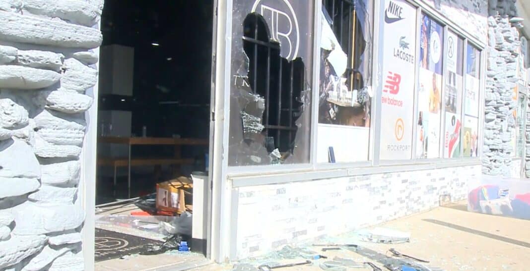 Trend Benderz was one of the businesses damaged in Milwaukee by looters Friday night. Photo from WISN-TV Channel 12, a media partner of BizTimes Milwaukee.