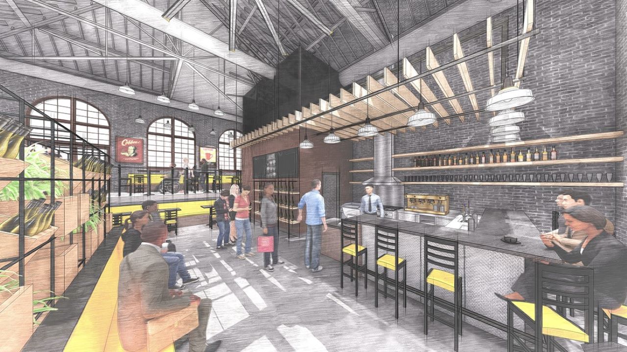 Ally's Powerhouse Cafe. Rendering: Kahler Slater