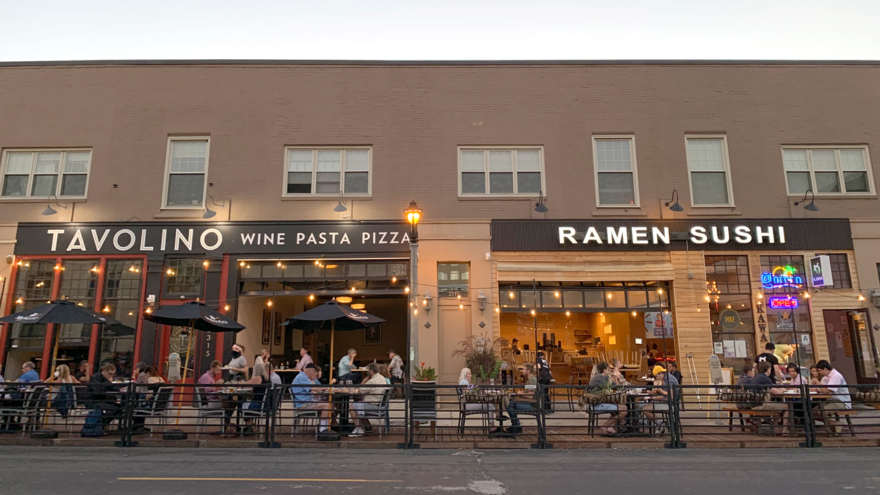 Outdoor seating at Tavolino on Milwaukee’s East Side.