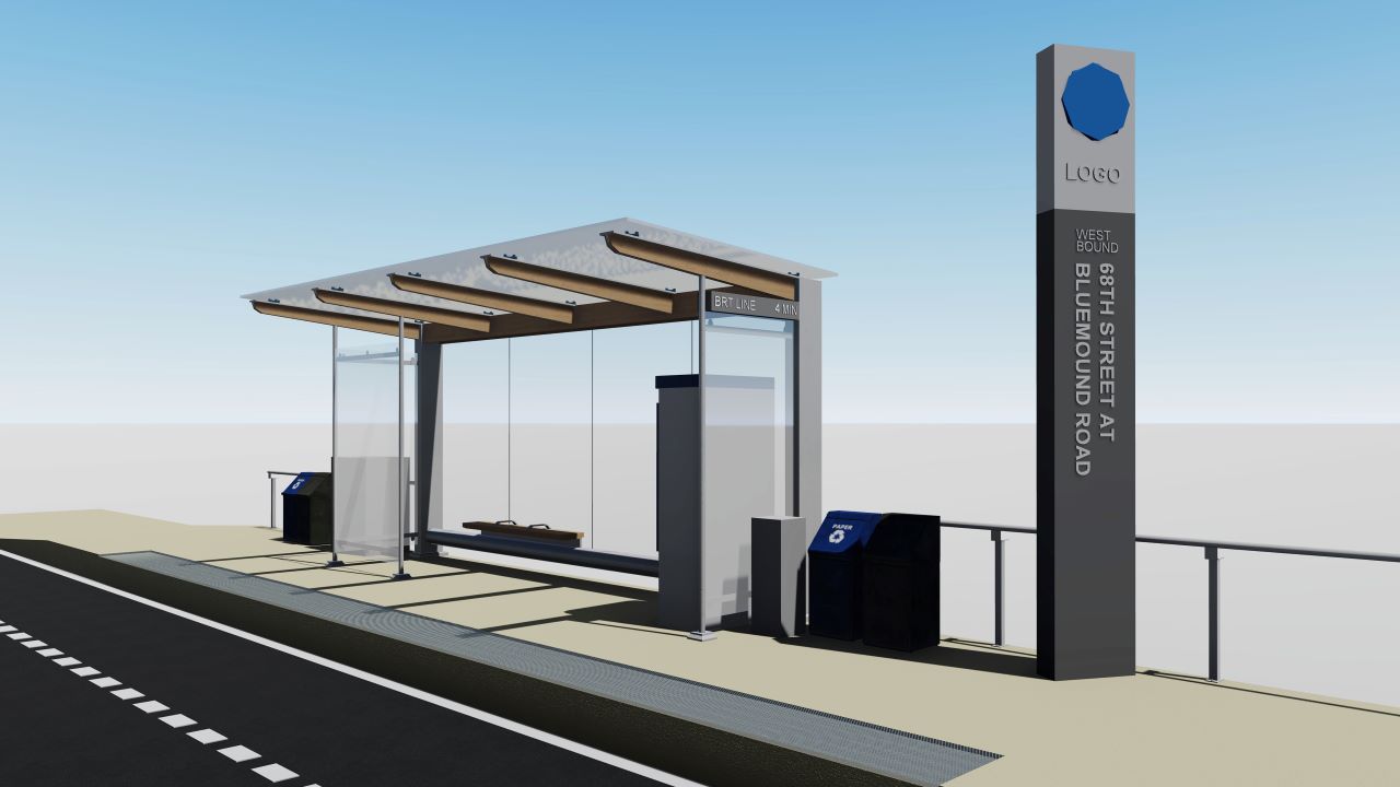 Rendering of a BRT station, courtesy of Milwaukee County Transit Service