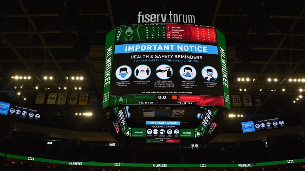 Fiserv Forum reopens at limited capacity, with COVID protocols