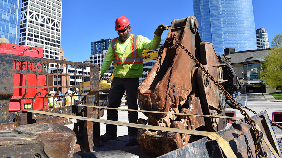 Construction work is underway at The Couture site in downtown Milwaukee