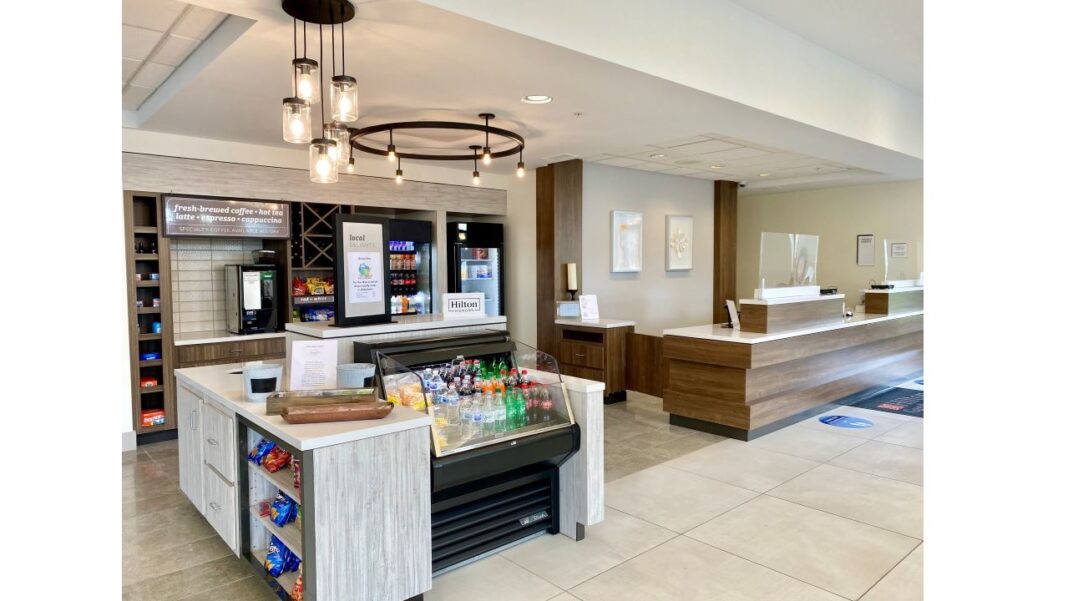 The Shop and front desk at Hilton Garden Inn Oconomowoc. Photo courtesy of KM Hotel LLC