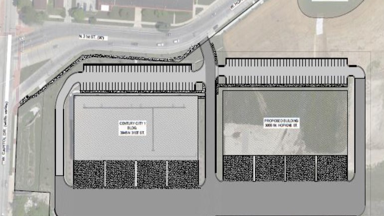 Conceptual plans for new Century City flex industrial buildings. Obtained from city records