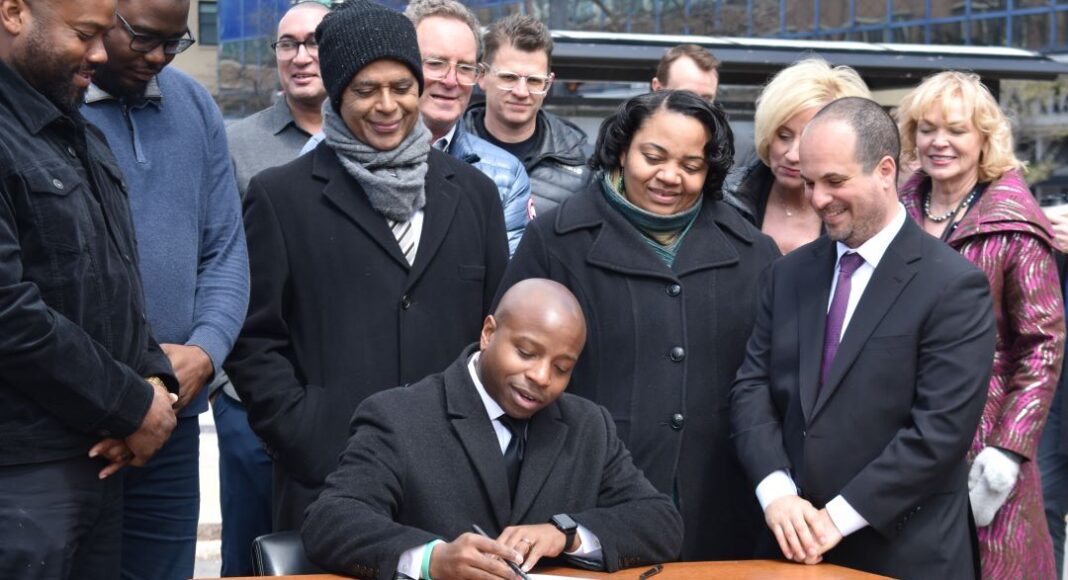 Officials mark funding milestone for Vel R. Phillips Plaza