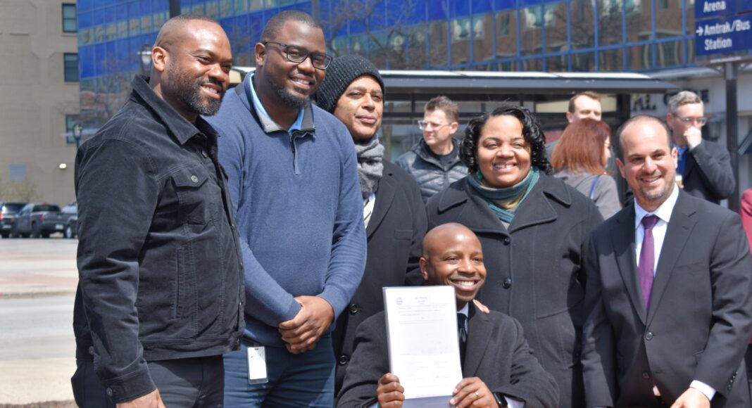 Officials mark funding milestone for Vel R. Phillips Plaza