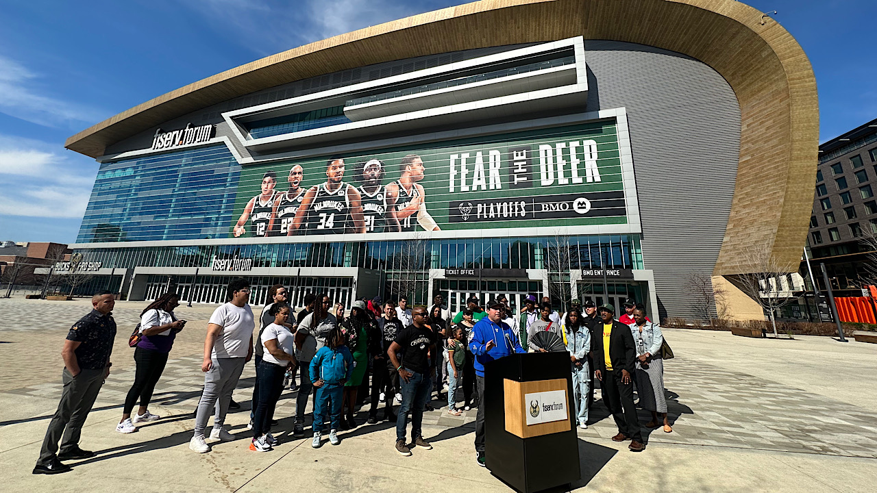 Bucks unveil new fan gear before Sunday's NBA playoff game