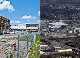 A photo of Oak Creek then and now