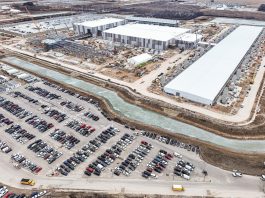 Construction continues at Microsoft's data center in Mount Pleasant. Submitted photo