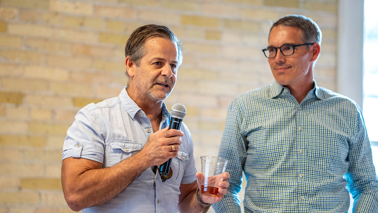 Audaxity co-chairs Gustavo Leone, Ph.D., professor and director of the MCW Cancer Center, and Nelson Williams, CEO of Briohn Building Corp.