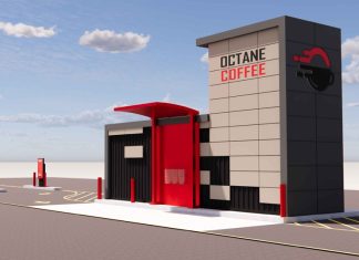 A submitted rendering of the proposed coffee kiosk in Hales Corners.