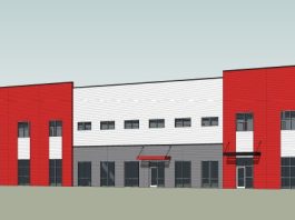 Two spec industrial buildings are planned for the Klement Business Park in Fort Atkinson. Renderings courtesy of Sketchworks Architecture.