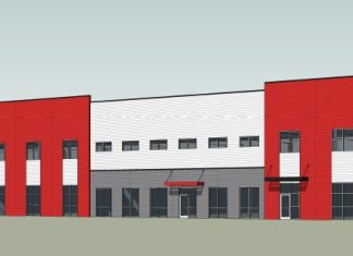 Two spec industrial buildings are planned for the Klement Business Park in Fort Atkinson. Renderings courtesy of Sketchworks Architecture.