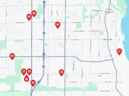 Map of significant developments in Franklin and Oak Creek