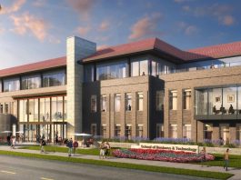 A rendering of Carroll University's planned Sullivan School of Business, Engineering and Technology. Credit: Carroll University