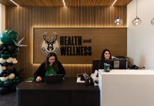 Inside the Milwaukee Bucks health and wellness clinic on the fourth floor of Schlitz Park’s Stock-House building, located at 1543 N. Second St. Photo credit: Abigail Hoerchner/Milwaukee Bucks