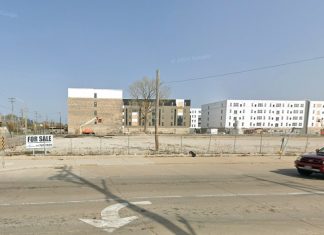 2252 S. 1st St. with The Corliss project under construction in the background. Image from Google Maps