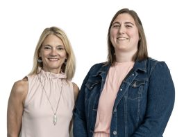 Julie Granger, president of Junior Achievement of Wisconsin, and Betsy McGinnity, director of school leadership for 3DE by Junior Achievement.