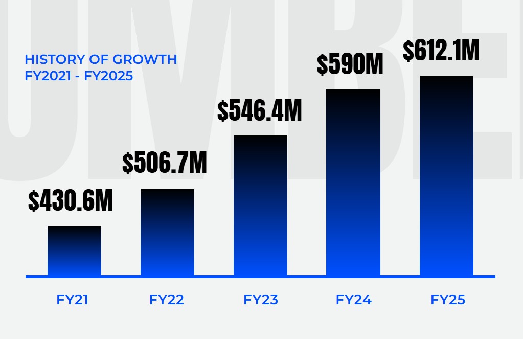 Wipfli net revenue growth chart from the firm's fiscal 2025 annual report.