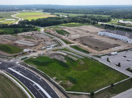 Construction work on the Pabst 59 project in August. Image from Wingspan Development Group