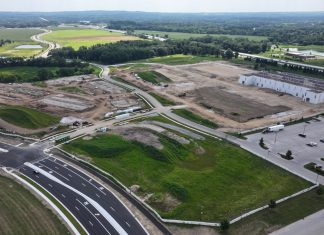 Construction work on the Pabst 59 project in August. Image from Wingspan Development Group