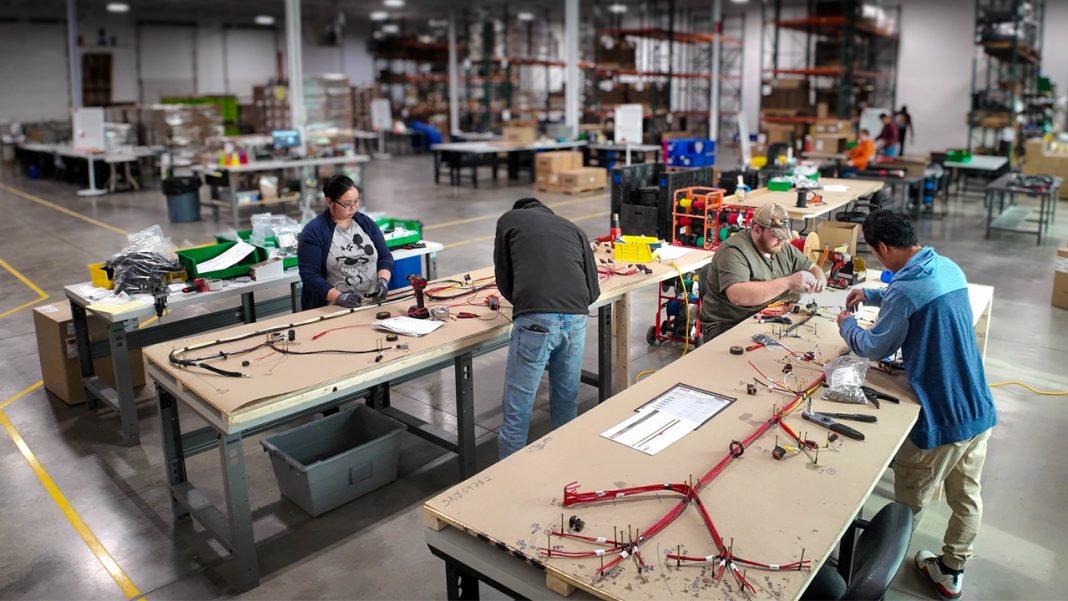 This area within Rely Contract Manufacturing’s new facility is dedicated to wire harness building.