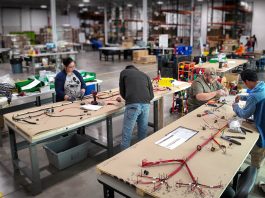 This area within Rely Contract Manufacturing’s new facility is dedicated to wire harness building.