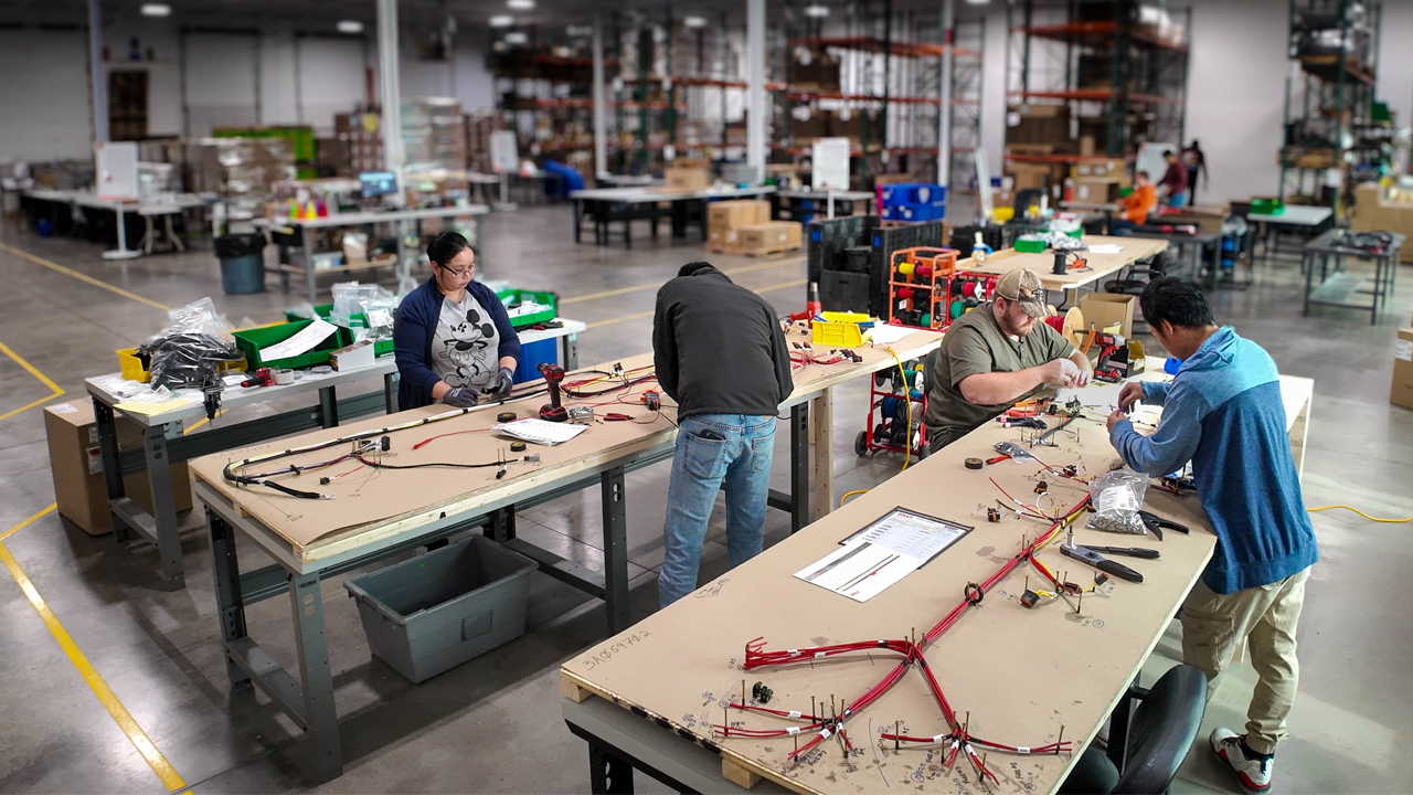 This area within Rely Contract Manufacturing’s new facility is dedicated to wire harness building.