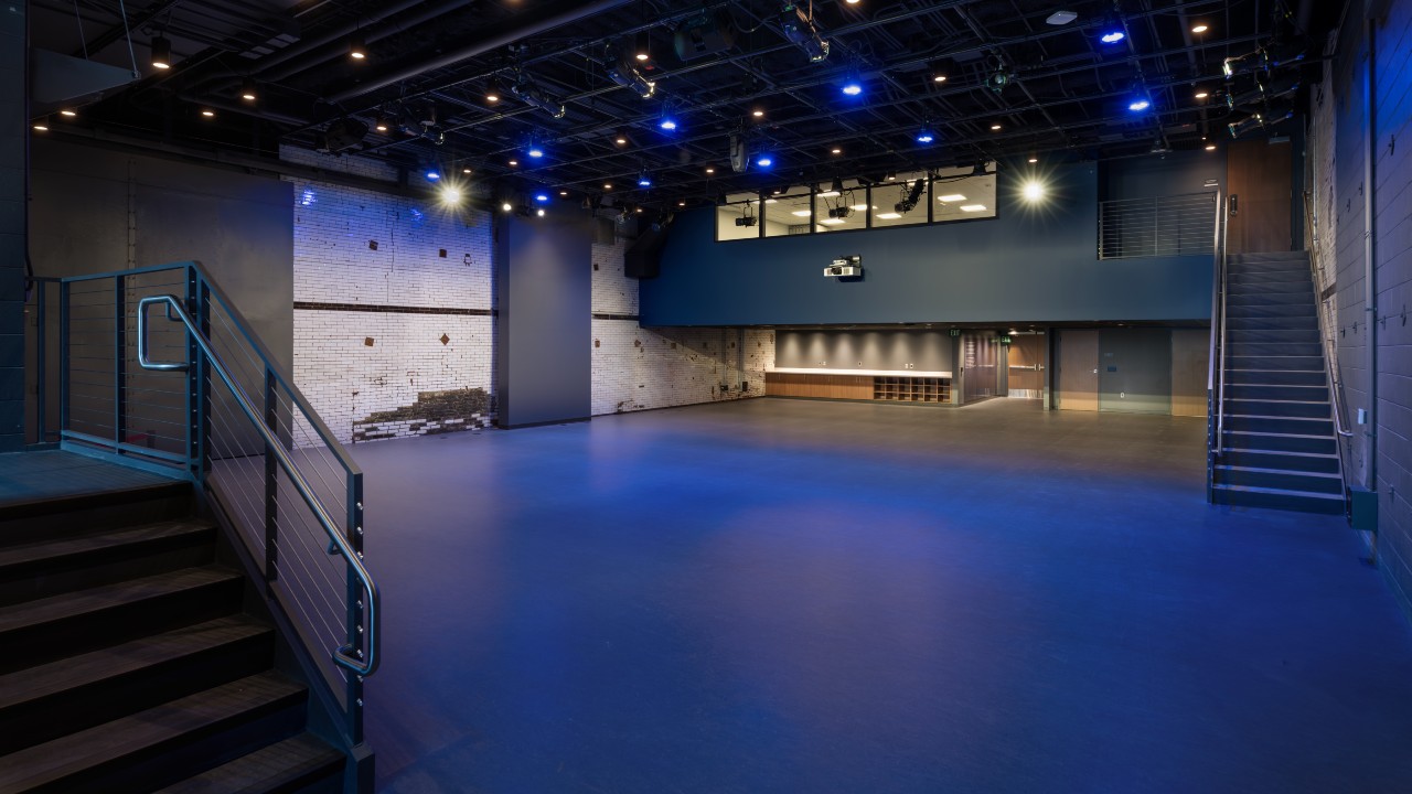 The Herzfeld Education & Engagement Center inside the Milwaukee Repertory Theater's Associated Bank Theater Center. Photo credit: Peter McCullough Photo + Drone