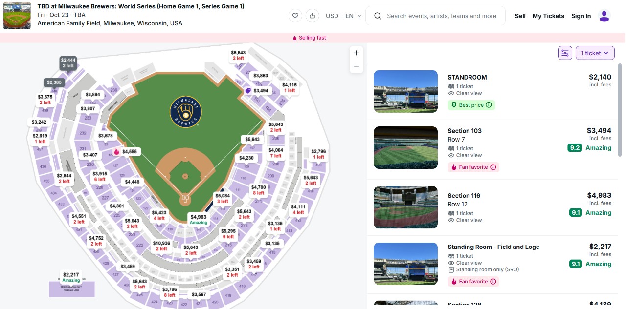 In Seris High ticket prices for World Series games in Milwaukee stun fans