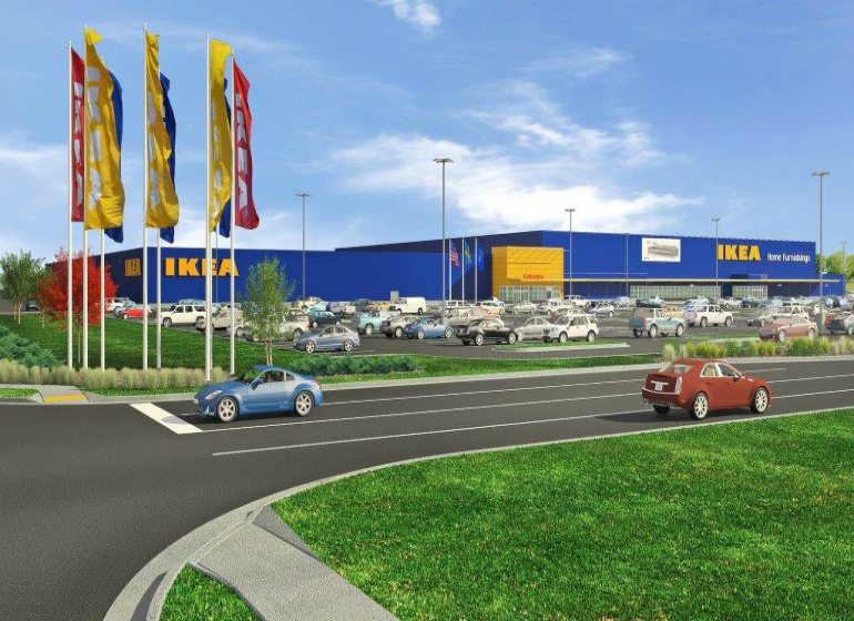 Architectural rendering of the future IKEA Oak Creek, WI (opening Summer
