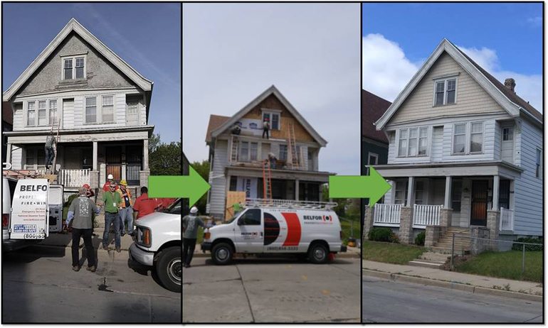 In addition to providing logistics and material support for Block Build, Belfor team members were in charge of repairs and maintenance on several homes during the event.