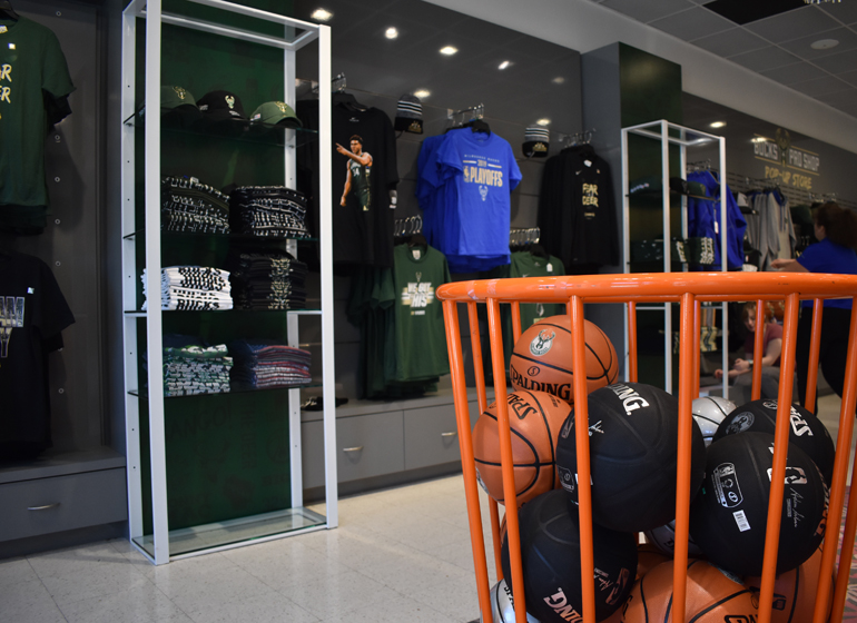 Bucks Finals T-shirts sell out temporarily at Fiserv Pro Shop