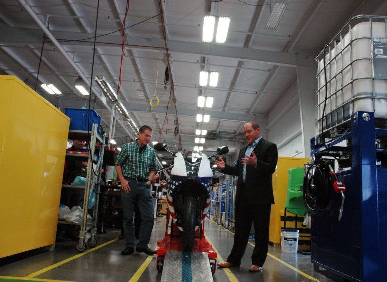 Erik Buell and Bill Melvin Jr. at EBR Motorcycle launch.