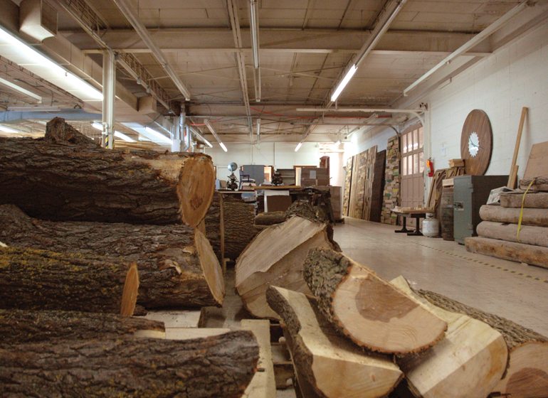 Many of Stratus Industries’ projects reuse items like urban wood or logs from an 1890s cabin.