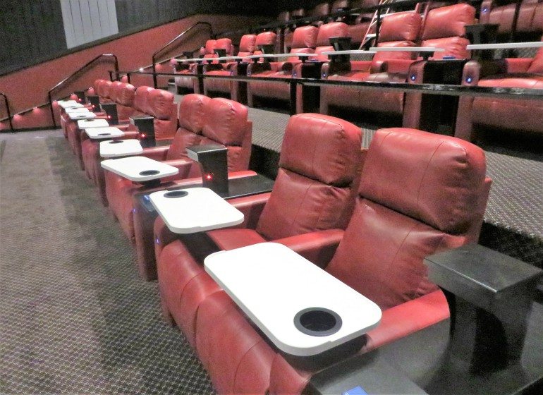 A movie theater at the Marcus BistroPlex in Greendale.