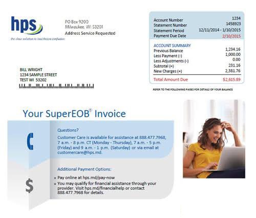 Employers who adopt HPS send their employees a SuperEOB, a credit card-like statement, each month charges are incurred. The SuperEOB takes a family’s charges for the month and aggregates them into one bill.