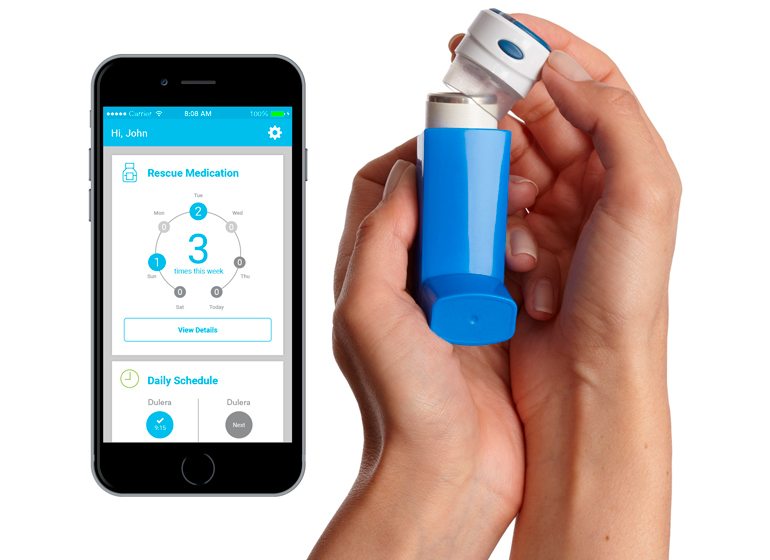 Propeller Health’s inhaler attachment connects to apps and services to help patients manage their asthma and COPD.