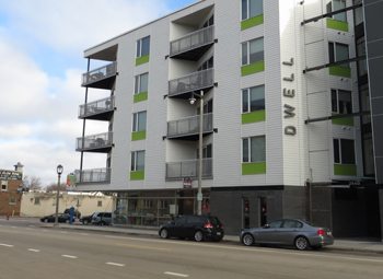 Dwell, a 70-unit apartment building in Bay View, opened in 2012 to attract younger residents to the neighborhood.