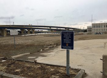 Marquette plans to build a $120 million Athletic Performance Research Center on this lot bordered by Sixth Street, 10th Street, West Michigan Street and the Marquette Interchange.