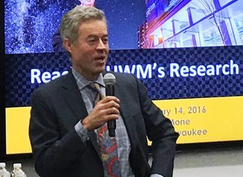 UWM chancellor Mark Mone talks about research at the university.