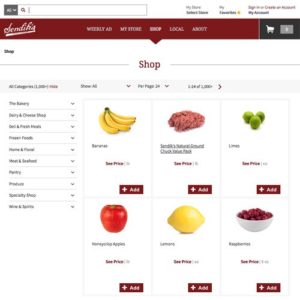 Sendik’s Express houses an online catalog of grocery items for shoppers to browse.