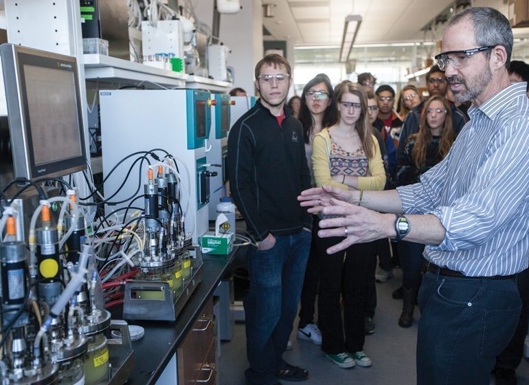 The Wisconsin Energy Institute at the University of Wisconsin is active in biomass creation research, which looks at taking biomass – such as wood chips – and converting it into energy. (Matthew Wisniewski)