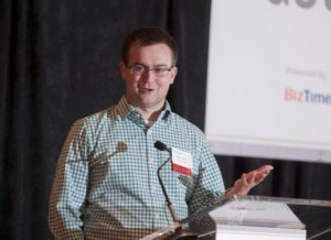 Matt Cordio, founder of Startup Milwaukee, Skills Pipeline and The Commons, speaks at the 2015 BizTimes Milwaukee Get Smarter Talent and Development Conference.