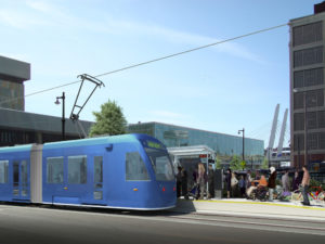 A rendering of the planned Milwaukee Streetcar.