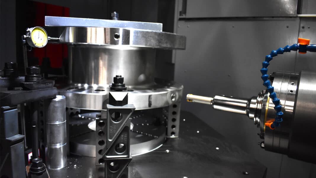 A stainless steel part machined by Allis Tool and used in combustion chambers in the aerospace industry.
