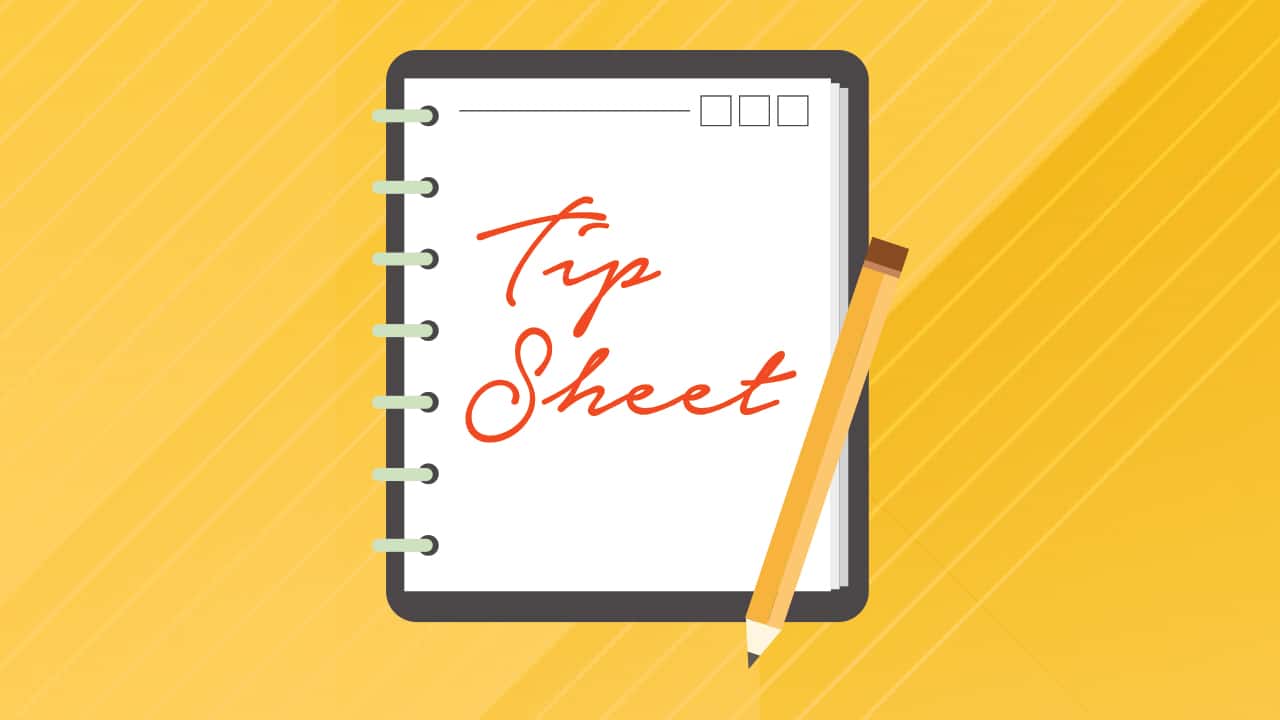 Tipsheet Or Tip Sheet