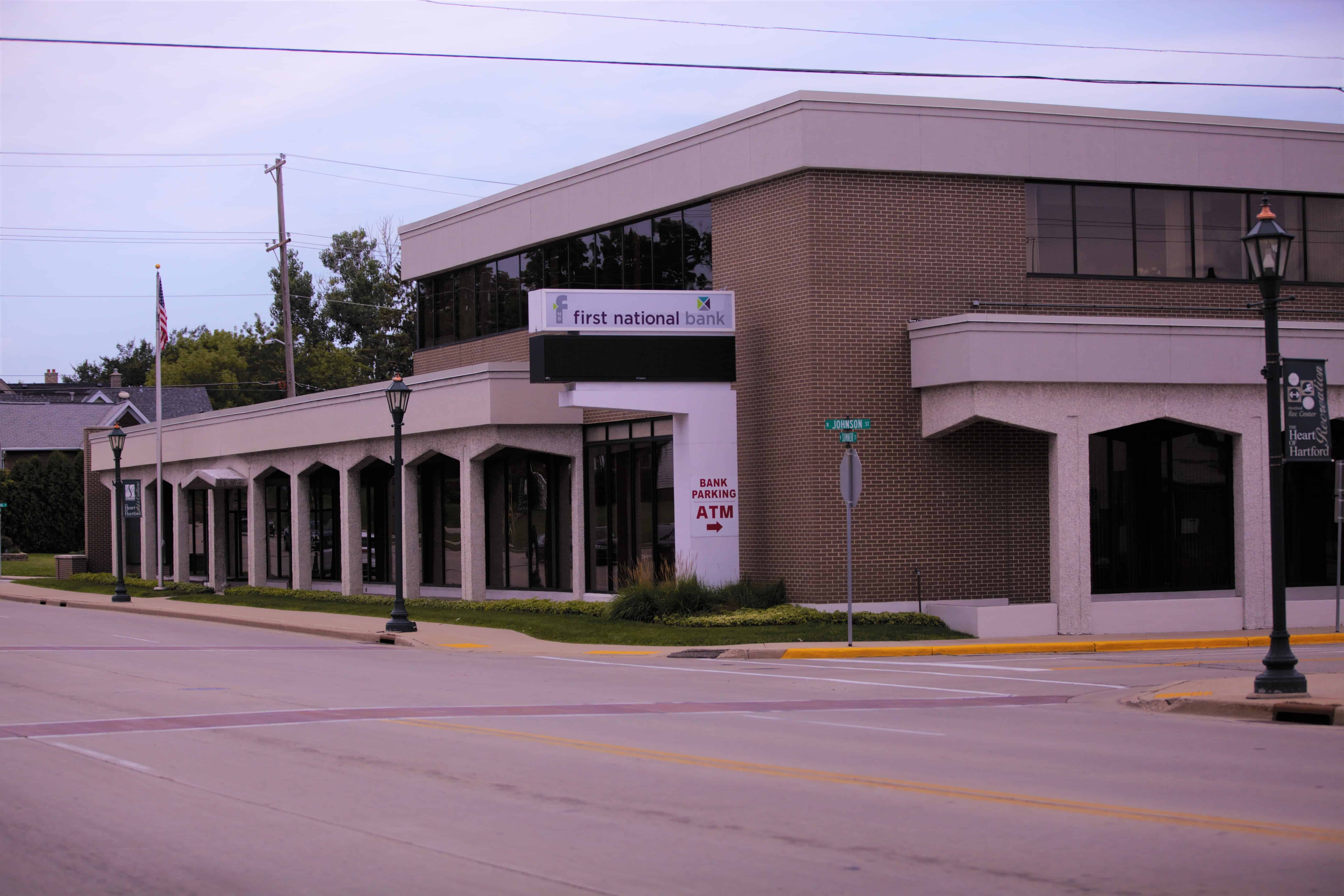 The First National Bank of Hartford headquarters is located at 116 W. Sumner Street in Hartford. Photo Courtesy of First National Bank of Hartford.